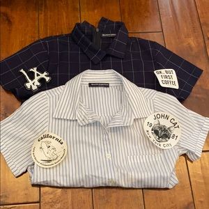 2 Brandy Melville collard cropped T-Shirts